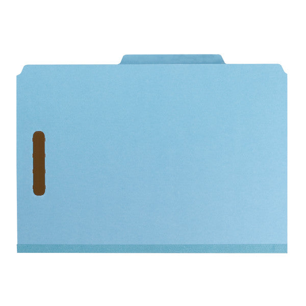 Smead 100% Recycled Pressboard Classification File Folder, 2 Dividers, 2" Expansion, Legal Size, Blue, 10 per Box (19021)