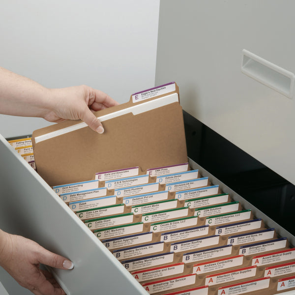 Smead Fastener File Folders, 1 Fastener, Reinforced 1/3-Cut Tab, Legal Size, Kraft, 50 Per Box (19834)