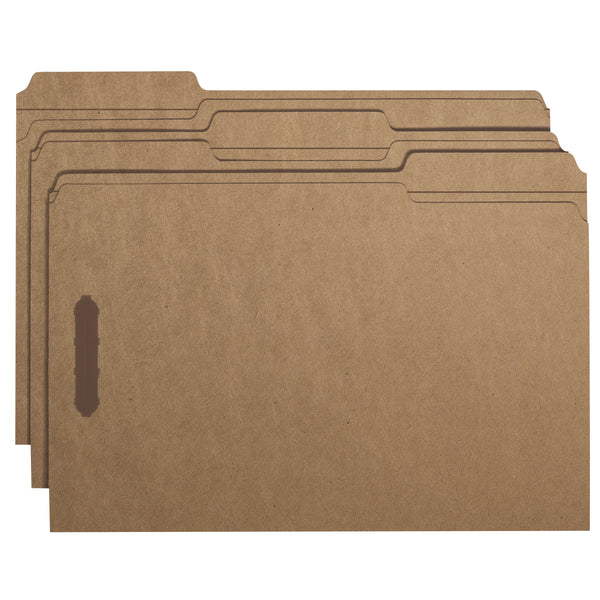 Smead Fastener File Folders, 1 Fastener, Reinforced 1/3-Cut Tab, Legal Size, Kraft, 50 Per Box (19834)