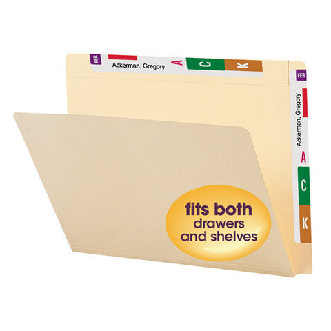 Smead Conversion File Folder Top and End Tab, Letter Size, Manila, 100 per Box (24190)