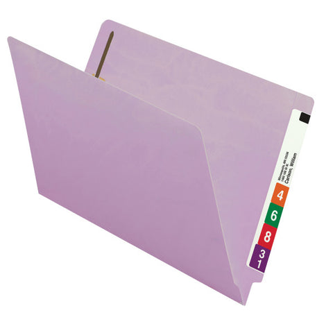 Smead End Tab Fastener File Folder, Shelf-Master® Reinforced Straight-Cut Tab, 2 Fasteners, Legal Size, Lavender, 50 per Box (28540)