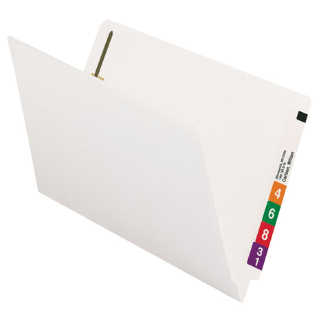 Smead End Tab Fastener File Folder, Shelf-Master® Reinforced Straight-Cut Tab, 2 Fasteners, Legal Size, White, 50 per Box (28840)