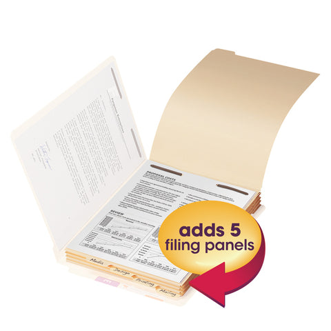 Smead Folder Divider with Fastener, Bottom 1/5-Cut Tab, Letter Size, Manila, 50 per Pack (35600)