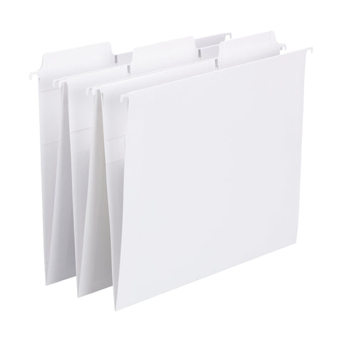 Smead FasTab® Hanging File Folder, 1/3-Cut Built-In Tab, Letter Size, White, 20 per Box (64002)