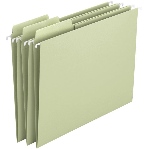 Smead Erasable FasTab® Hanging File Folder, 1/3-Cut Built-In Tab, Letter Size, Moss, 20 per Box (64032)