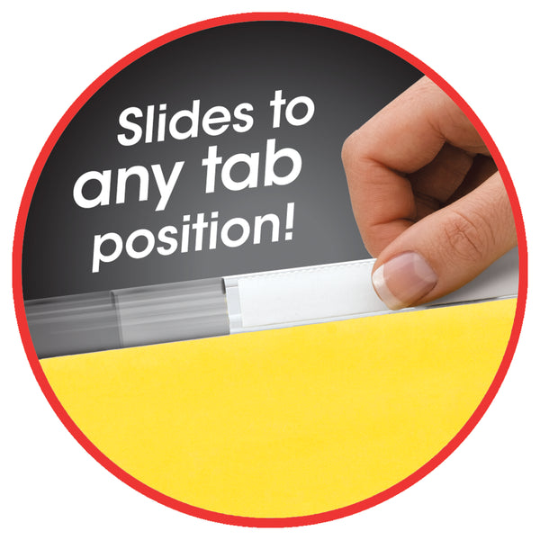 Smead TUFF® Hanging File Folder with Easy Slide™ Tab, 1/3-Cut Sliding Tab, Letter Size, Yellow, 18 per Box (64044)