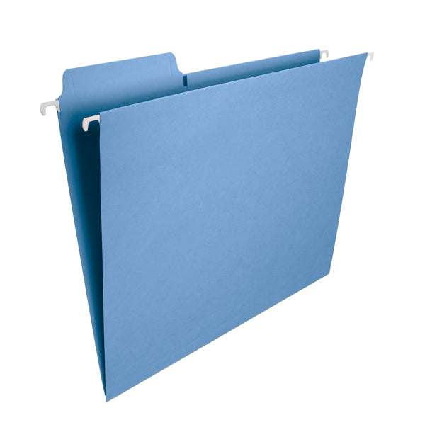 Smead FasTab® Hanging File Folder, 1/3-Cut Built-In Tab, Letter Size, Blue, 20 per Box (64099)