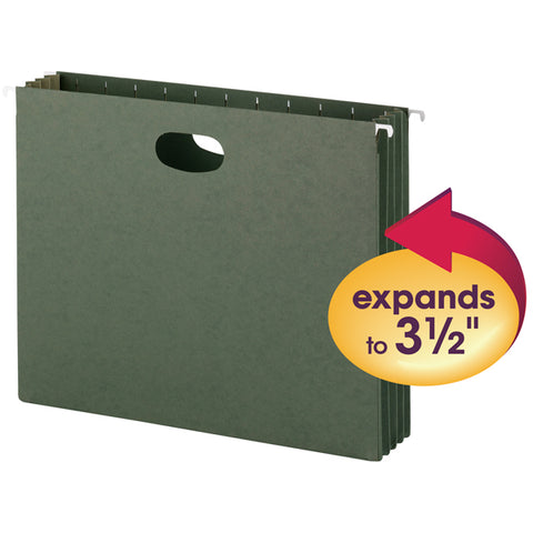 Smead Hanging File Pockets, 3-1/2 Inch Expansion,  Letter Size, Standard Green, 10 Per Box (64220)