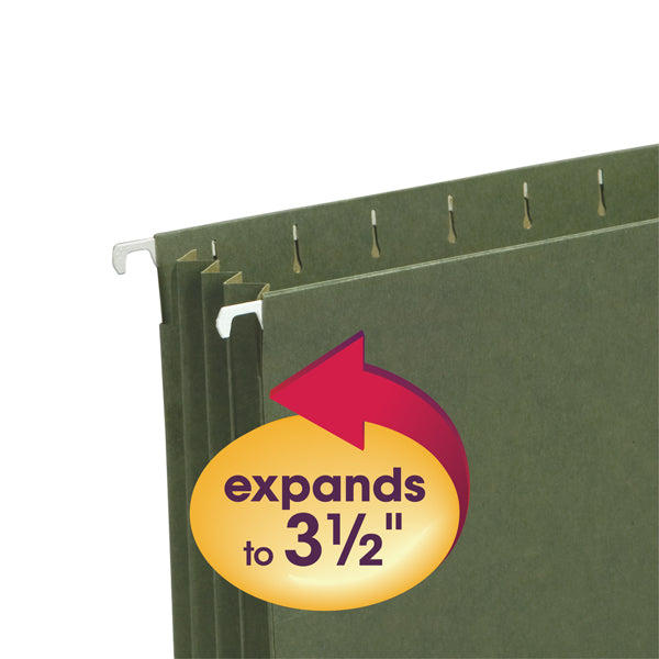 Smead Hanging File Pockets, 3-1/2 Inch Expansion,  Letter Size, Standard Green, 10 Per Box (64220)