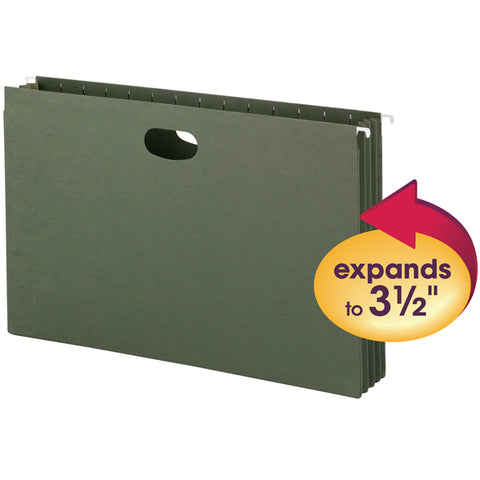 Smead Hanging File Pockets, 3-1/2 Inch Expansion,  Legal Size, Standard Green, 10 Per Box (64320)