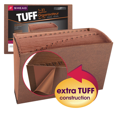 Smead TUFF® Expanding File, Daily (1-31), 31 Pockets, Legal Size, Redrope-Printed Stock (70469)