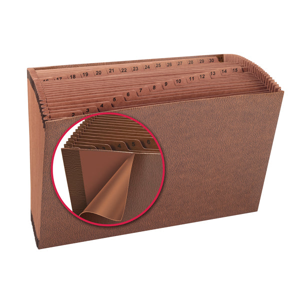 Smead TUFF® Expanding File, Daily (1-31), 31 Pockets, Legal Size, Redrope-Printed Stock (70469)