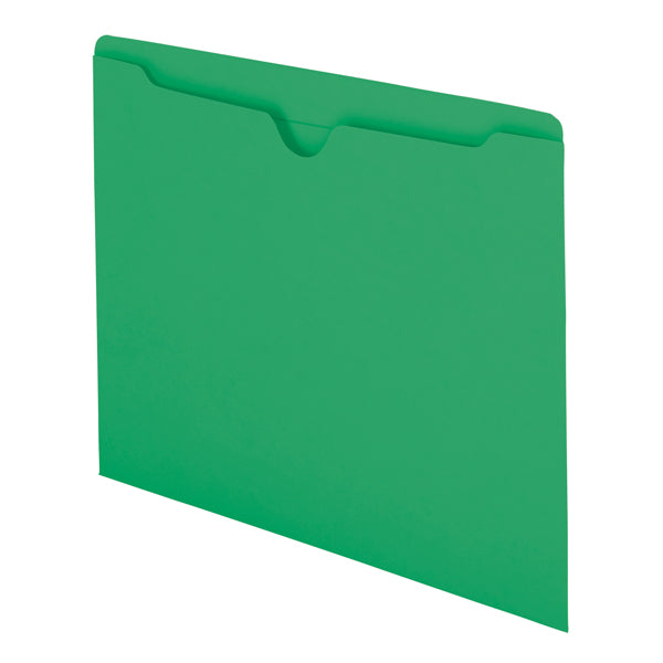 Smead File Jacket, Reinforced Straight-Cut Tab, Flat-No Expansion, Letter Size, Green, 100 per Box (75503)