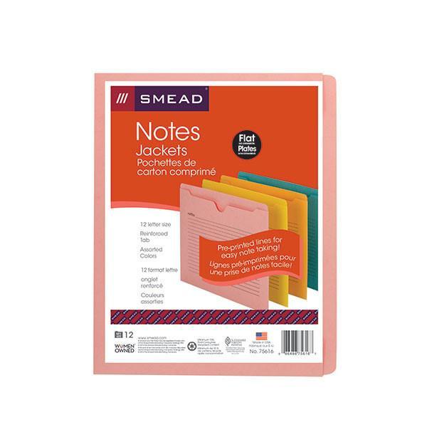 Smead Notes File Jacket, Letter Size, Assorted Colors, 12 per Pack (75616)