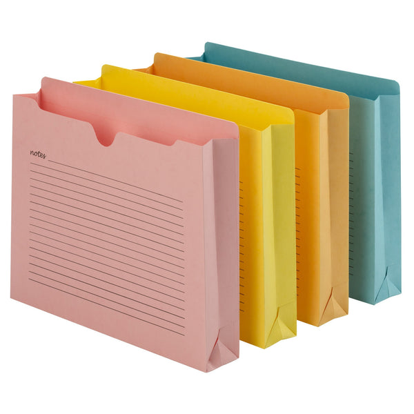 Smead Notes File Jacket, Letter Size, 2" Expansion, Assorted Colors, 12 Per Pack (75694)