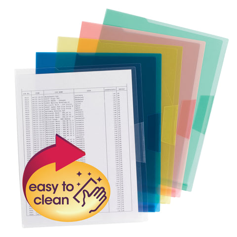 Smead Organized Up® Poly Translucent Project File Jacket, Letter Size, Assorted Colors, 5 per Pack (85750)