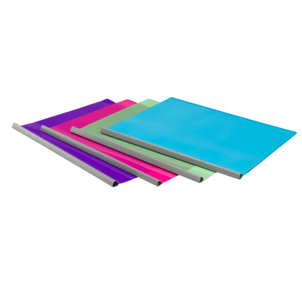 Smead Poly Report Cover with Sliding Bar, Letter Size, 25 Sheet Capacity, Assorted Colors,  4 per Pack (86047)