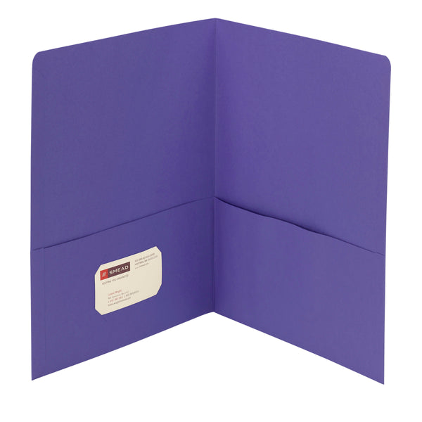 Smead Two-Pocket Heavyweight Folder, Letter Size, Purple, 25/Box (87864)