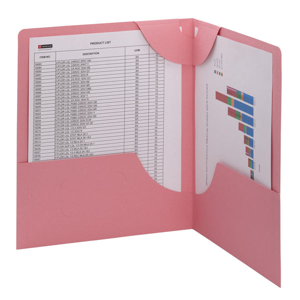 Smead Lockit® Two-Pocket Folder, Letter Size, Dark Pink, 6 per Pack (87940)