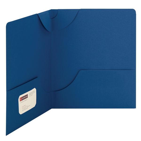 Smead Lockit® Two-Pocket File Folder, Letter Size, Dark Blue, 25 per Box (87982)