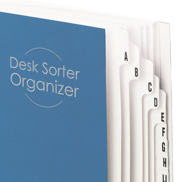 Smead Desk File/Sorter, Alphabetic (A-Z), 20 Dividers, Letter Size , Blue (89282)