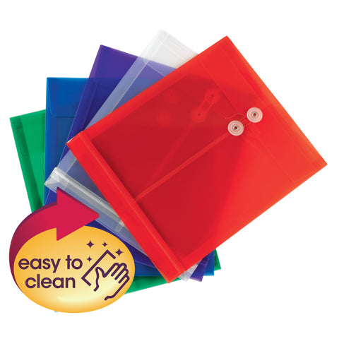 Smead Poly Envelope, Letter Size, 5 per Pack, Assorted Colors (89501)
