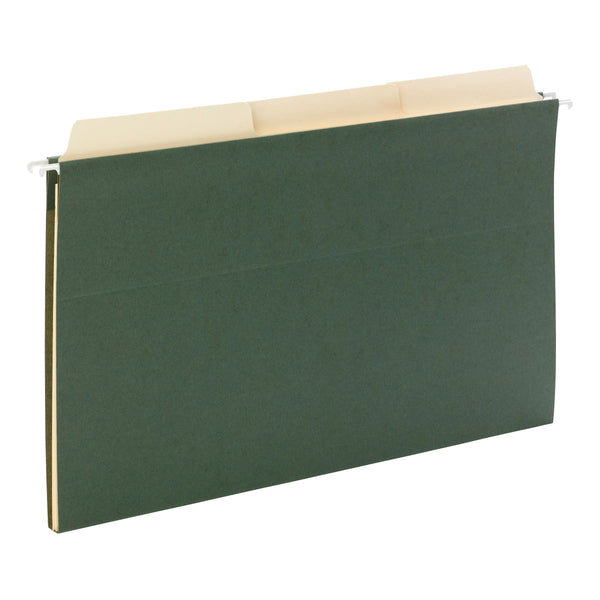 Smead Reveal Hanging Folders with SuperTab® Folders Kit, 1/2" Expansion, 1/3-Cut Oversized Tabs, Legal Size, Green/Manila (92017)