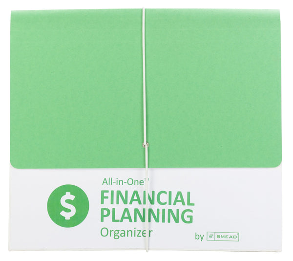 Smead All-in-One™ Financial Planning Organizer, 12 Pockets, Letter Size, Flap with Elastic Closure, Green/White (92071)