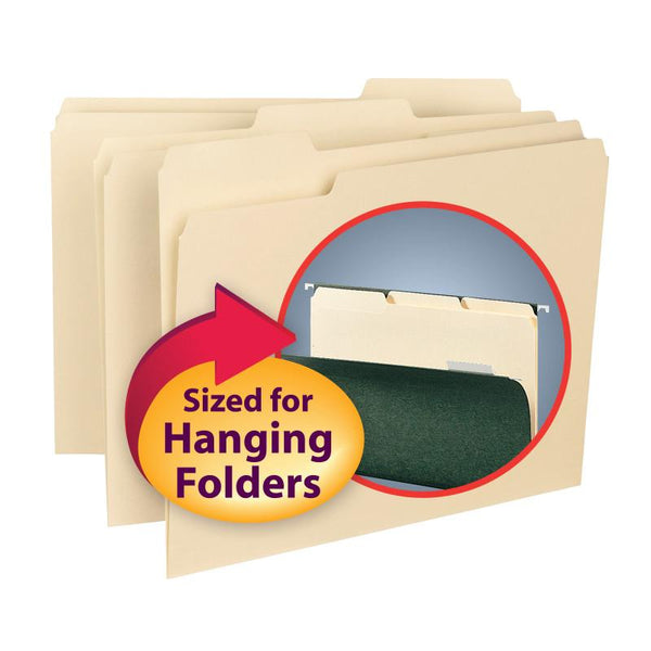 Smead Interior File Folder, 1/3-Cut Tab, Letter Size,  Manila , 100 per Box (10230)