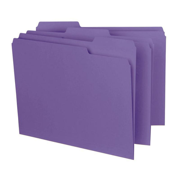 Smead Interior File Folder, 1/3-Cut Tab, Letter Size, Purple, 100 per Box (10283)