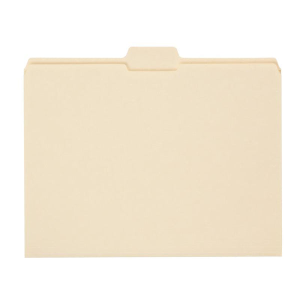 Smead File Folder, Reinforced 1/5-Cut Tab, Assorted Positions, Letter Size, Manila, 100 per Box (10356)