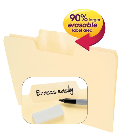 Smead Erasable SuperTab® File Folders, Erasable 1/3-Cut Tabs, Letter, Manila, 24 per Pack (10380)