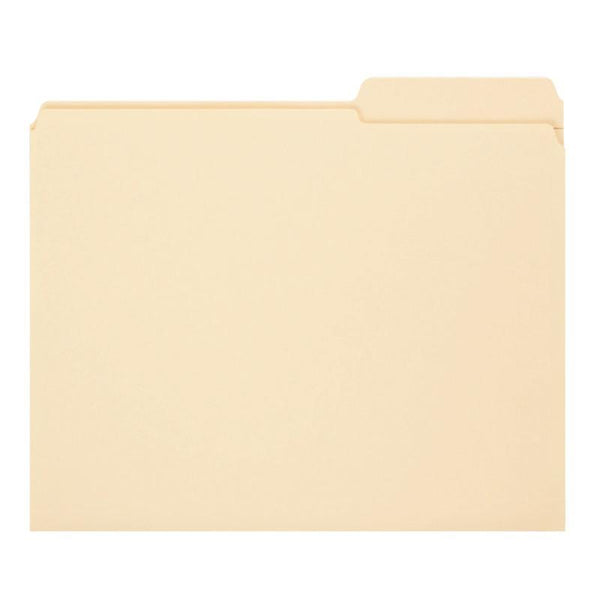 Smead File Folders, Reinforced 2/5-Cut Right Position Tab, Guide Height, Letter Size, Manila, 100 per Box (10386)