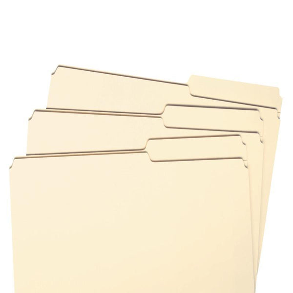 Smead File Folders, Reinforced 2/5-Cut Right Position Tab, Guide Height, Letter Size, Manila, 100 per Box (10386)