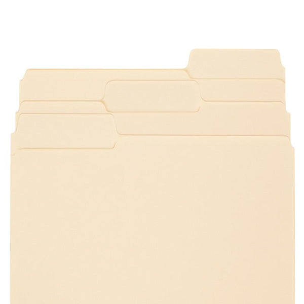 Smead SuperTab® File Folder, Oversized Reinforced 1/3-Cut Tab, Guide Height, Letter Size, Manila, 100 per Box (10395)