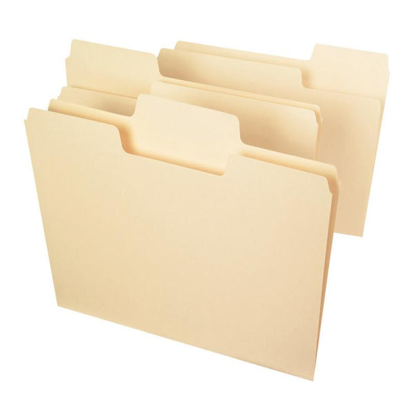 Smead SuperTab® Heavyweight File Folder,  Oversized 1/3-Cut Tab, Letter Size, Manila, 50 per Box (10401)