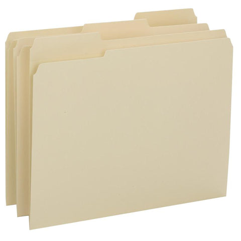 Smead File Folder, Reinforced 1/3-Cut Tab, Assorted Postions, Letter Size, Manila, 100 per Box (10434)
