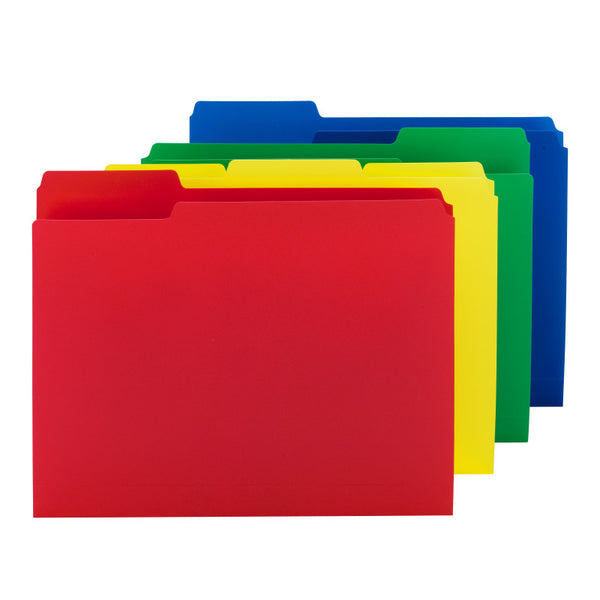 Smead Poly File Folder, 1/3-Cut Tab, Letter Size, Assorted Colors, 12 per Pack (10505)