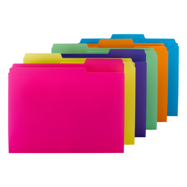 Smead Poly File Folder, 1/3-Cut Tab, Letter Size, Assorted Colors, 12 per Pack (10506)