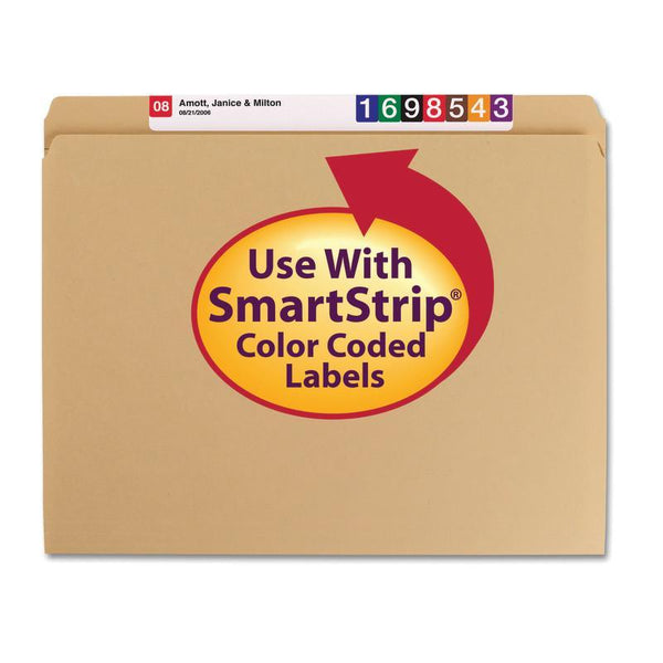 Smead File Folder, Reinforced Straight-Cut Tab, Letter Size, Kraft, 100 per Box (10710)