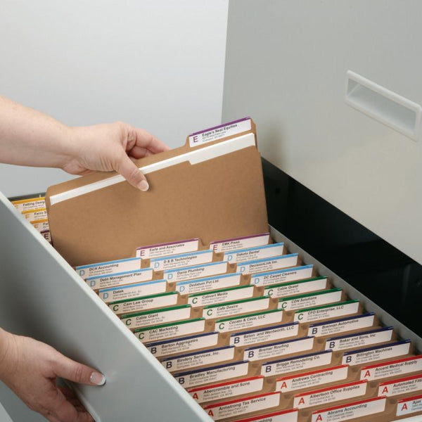 Smead File Folder, 1/3-Cut Tab, Letter Size, Kraft, 50 per Box (10830)