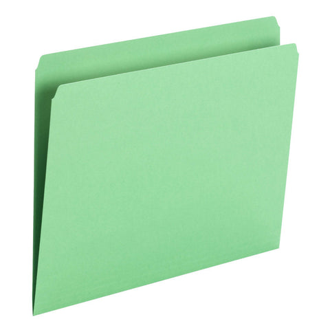 Smead File Folder, Straight Cut, Letter Size, Green, 100 per Box (10939)