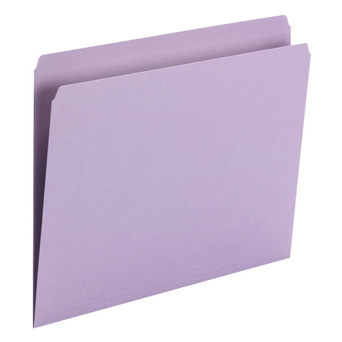 Smead File Folder, Straight Cut, Letter Size, Lavender, 100 per Box (10940)