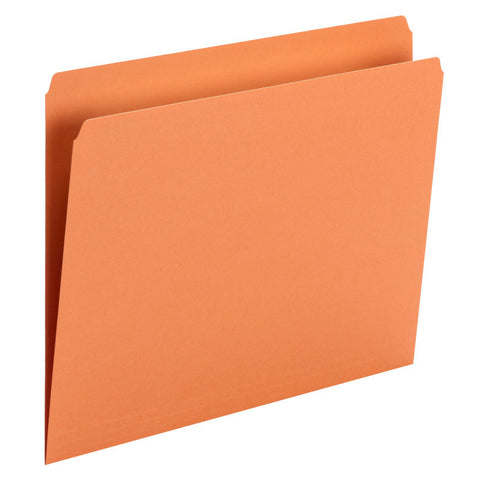 Smead File Folder, Straight Cut, Letter Size, Orange, 100 per Box (10941)