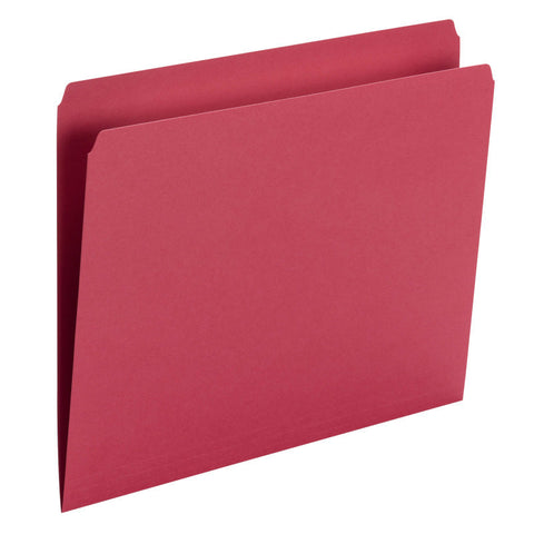 Smead File Folder, Straight Cut, Letter Size, Red, 100 per Box (10943)