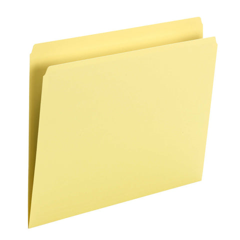 Smead File Folder, Straight Cut, Letter Size, Yellow, 100 per Box (10946)