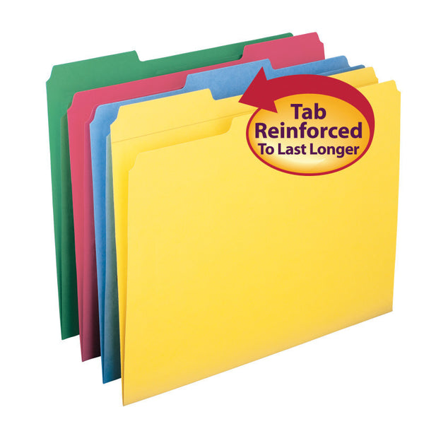 Smead File Folder, Reinforced 1/3-Cut Tab, Letter Size, Assorted Colors, 12 per Pack (11641)