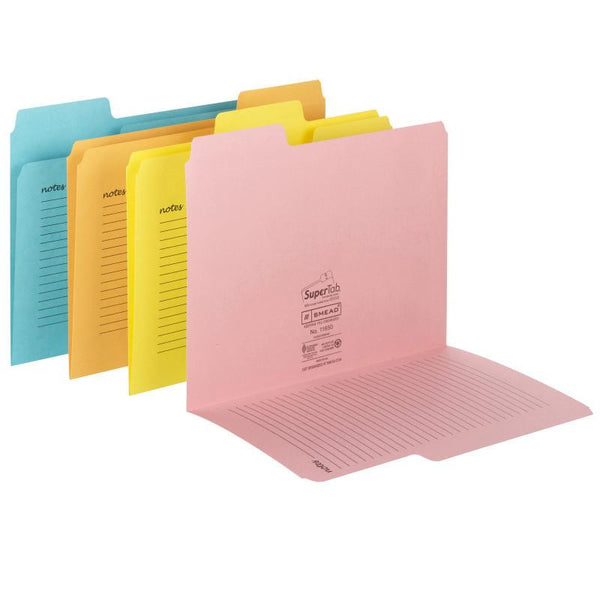 Smead SuperTab® Notes File Folder, Oversized 1/3-Cut Tab, Letter Size, Assorted Colors, 12 per Pack (11650)