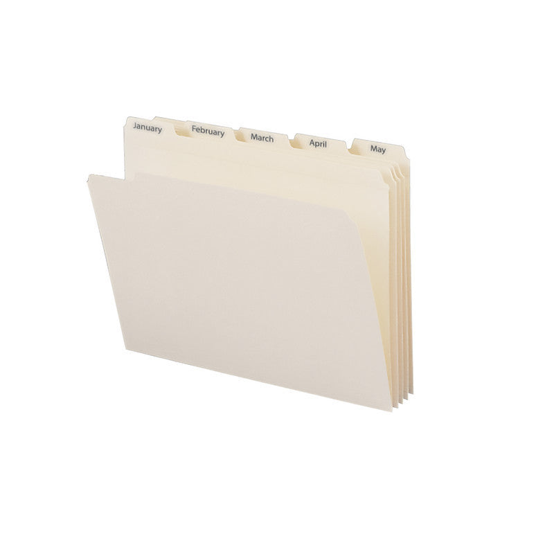 Smead Indexed File Folder Set, Monthly (Jan-Dec) Folders, Reinforced 1/5-Cut Tab, Letter Size, Manila, 12 per Set (11765)
