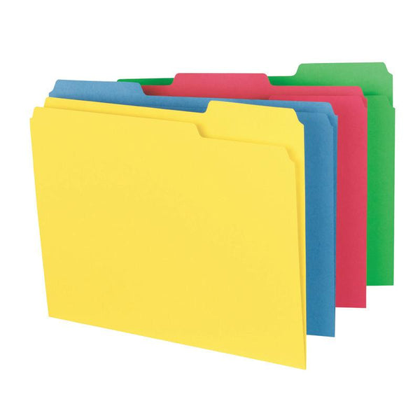 Smead File Folder, 1/3-Cut Tab, Letter Size, Assorted Colors, 24 per Pack (11938)